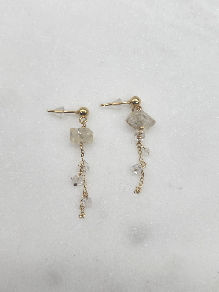 Gold Herkimer Drop Earrings