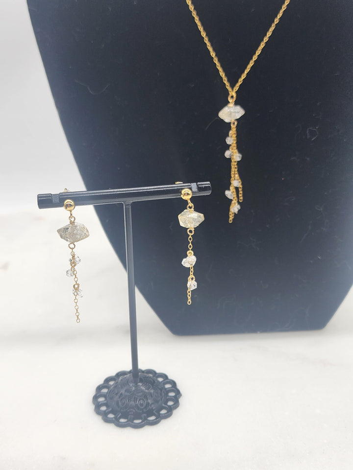 Gold Herkimer Drop Earrings