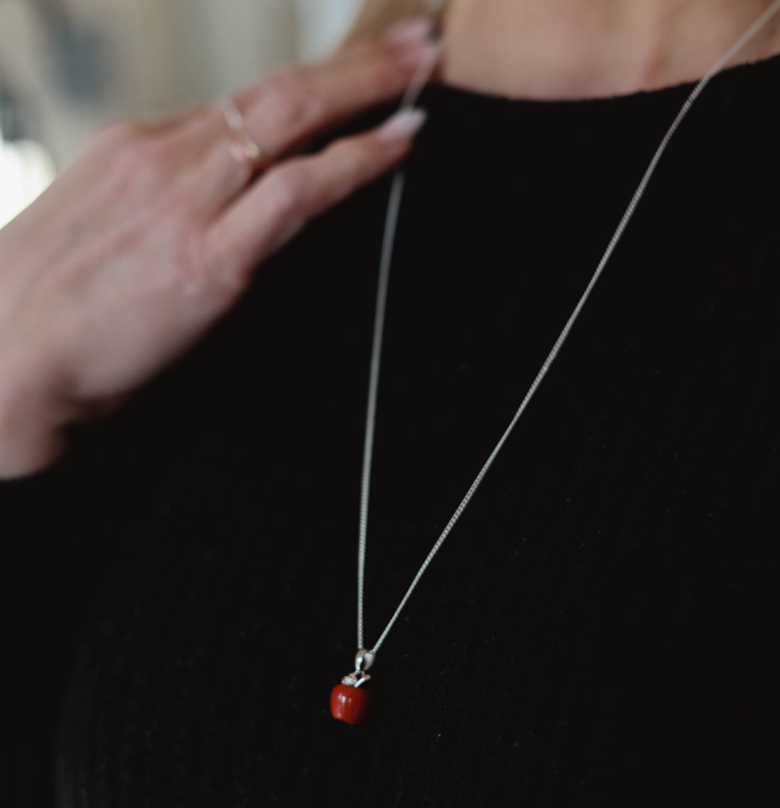 Apple Pendant: Red Jasper